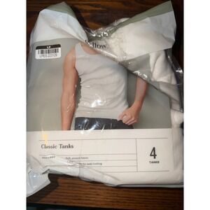 Goodfellow & Co Mens Classic Ribbed Tank Top Undershirt White XL 3 Pack NEW